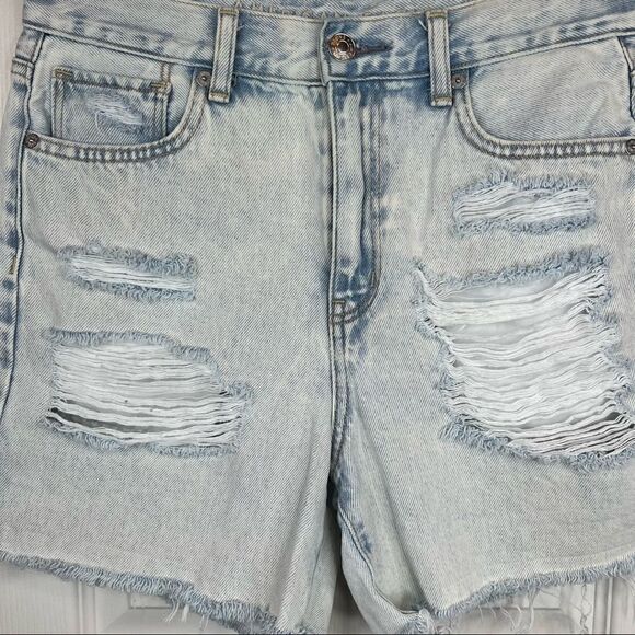 AE American Eagle Mom Shorts Raw Hem Size 2 - Picture 2 of 10